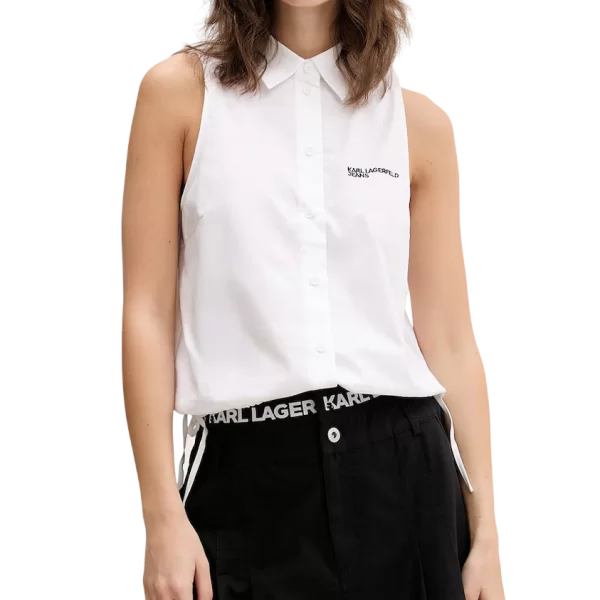 Γυναικείο Αμάνικο Πουκάμισο Λευκό Karl Lagerfeld Jeans B2W11020-100 WHITE