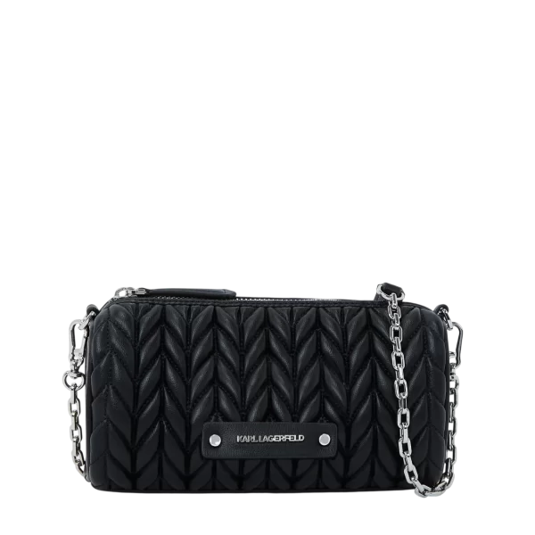 Karl Lagerfeld Γυναικείο K/Weave Τσαντάκι Μαύρο Karl Lagerfeld B2W30279-1AV BLACK NICKEL