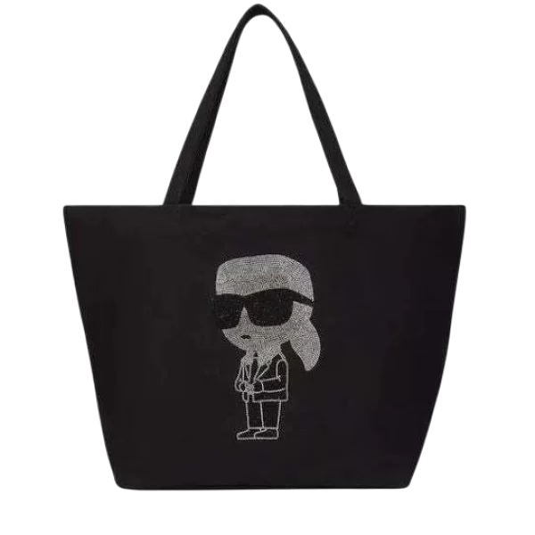 Karl Lagerfeld Γυναικεία Ikon Rhinestone Shopper Τσάντα Μαύρη Karl Lagerfeld A3W50016-999 BLACK