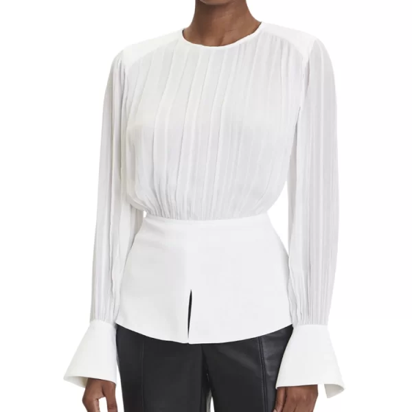 Γυναικεία Μακρυμάνικη Μπλούζα Λευκή Karl Lagerfeld A3W11025-461 PRISTINE