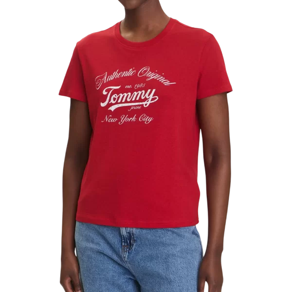Γυναικείο T-shirt Κόκκινο Tommy Jeans DW0DW21404-XLE