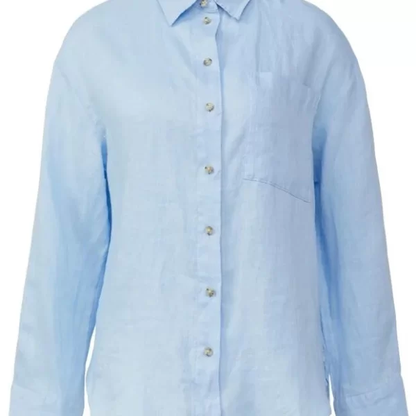 s.Oliver Γυναικείο Λινό Πουκάμισο Γαλάζιο S.Oliver 2163684-5083