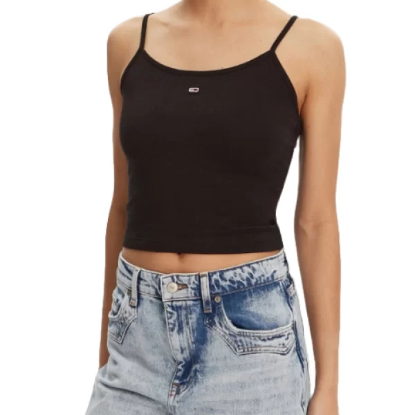 Γυναικείο Αμάνικο Σετ Τοπ 2 Τεμαχίων Λευκό/Μαύρο Tommy Jeans DW0DW18148-0XR
