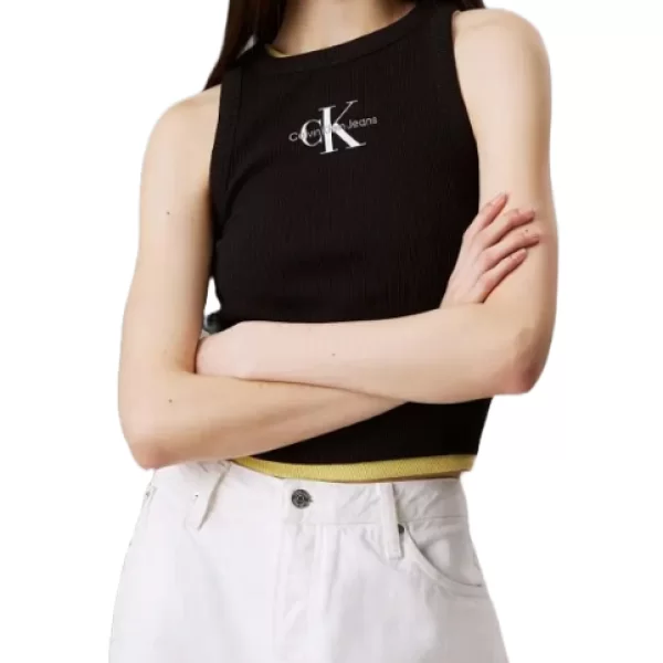 Calvin Klein Γυναικείο Monologo Tank Top Μαύρο Calvin Klein J20J225301-BEH