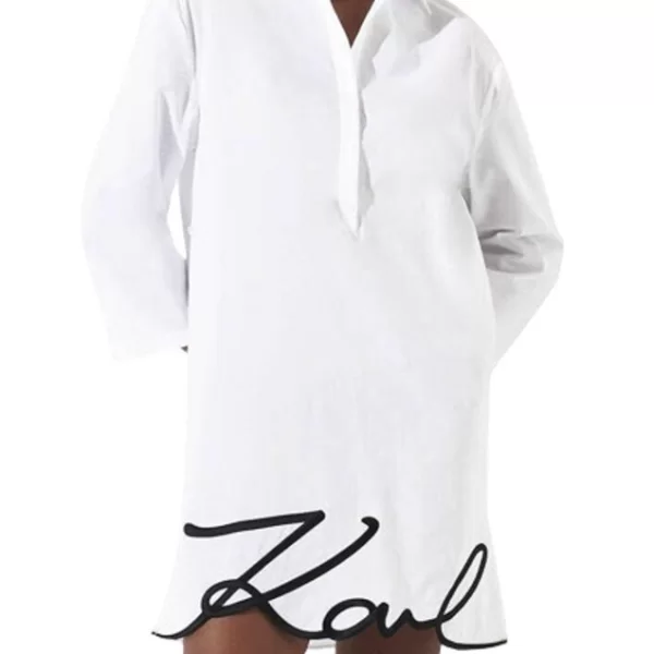 Γυναικείο DNA Signature Beach Φόρεμα Λευκό Karl Lagerfeld 240W2205-100 WHITE