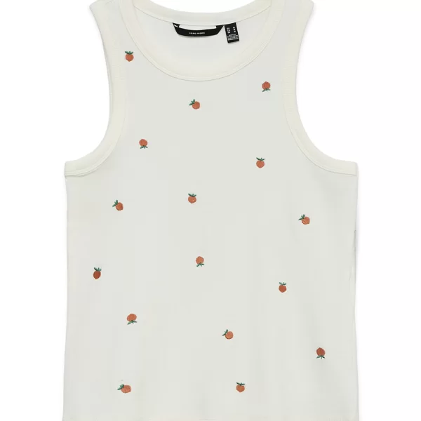Vero Moda VERO MODA VMNAJA TANK TOP BOX JRS 10341964-Snow WhitePEACH OffWhite