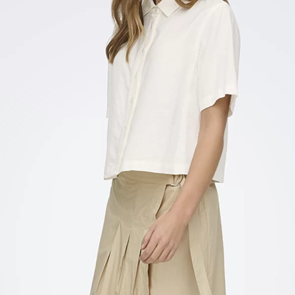 ONLY ONLGOA S/S LINEN BL SHIRT CC PNT 15363701-Cloud Dancer White