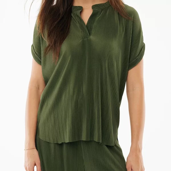 MEXX Plisse top MF007702161W-01-190417 DarkGreen