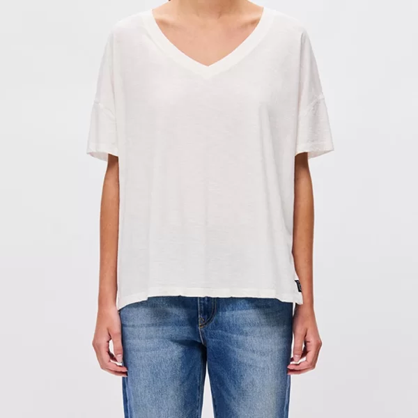 DIRTY LAUNDRY OVERSIZED V-NECK T-SHIRT DLWT000131-WHITE White