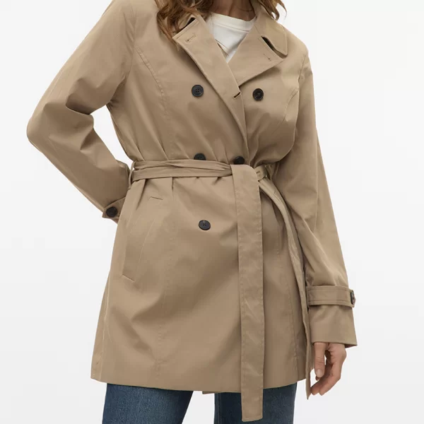 VERO MODA VMCHELSEA OLIVIA TRENCHCOAT NOOS 10329343-Silver Mink Biege