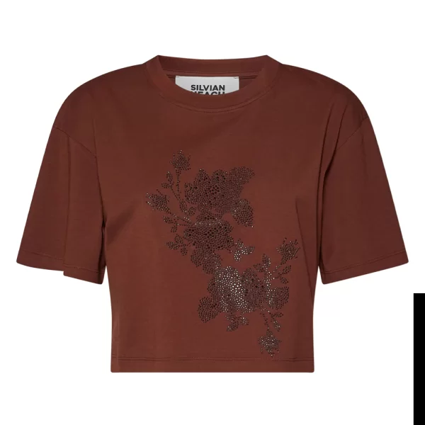 SILVIAN HEACH T-SHIRT MANIET GPP26228TS-CAPPUCCINO Brown