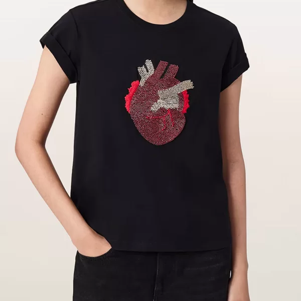 ALL SAINTS ANDREA ANNA TEE W084JE-BLACK Black