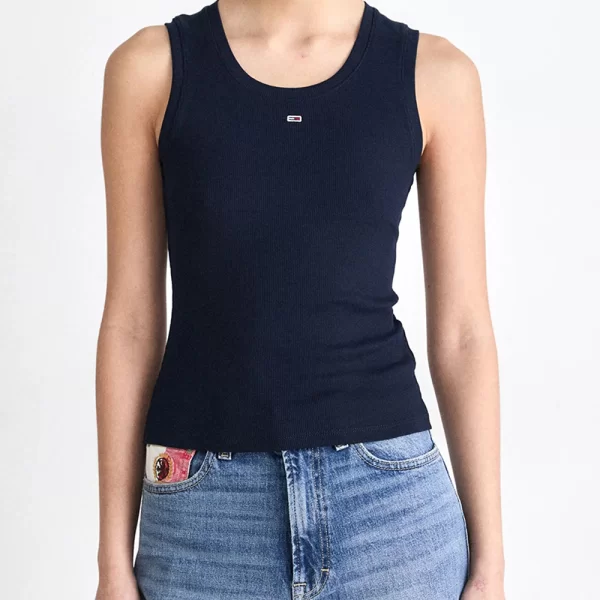 TOMMY JEANS TJW ESSENTIAL RIB TANK EXT DW0DW20673-C1G DarkBlue