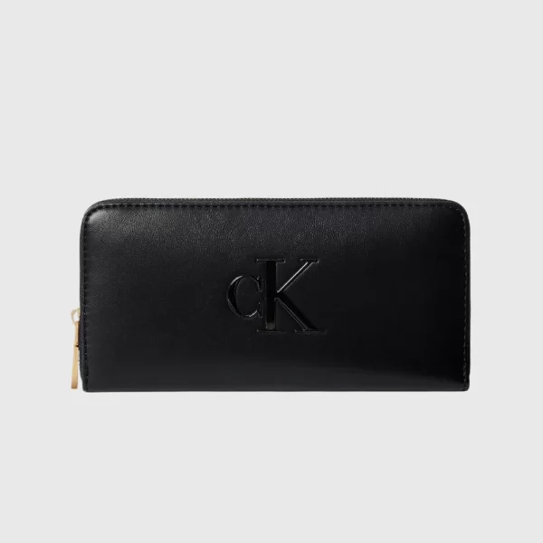 CALVIN KLEIN RAISED CK LONG ZIP AROUND LV04F1077G-UB1 Black