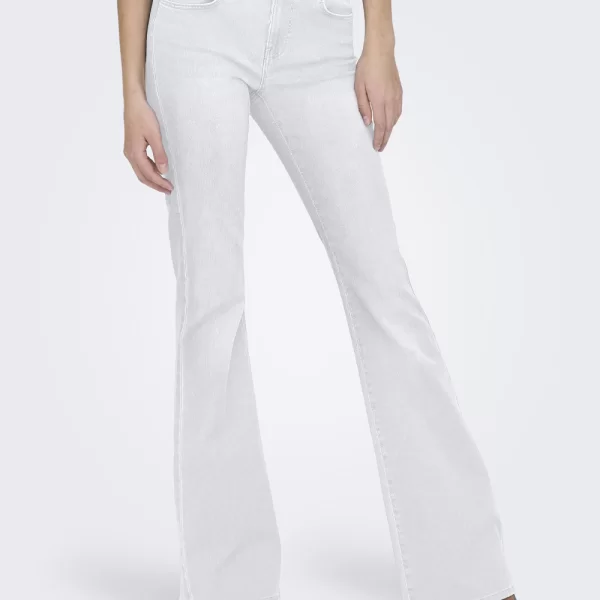 ONLY ONLREESE REG RETRO FLARED DNM BOX 15309845-White Denim White