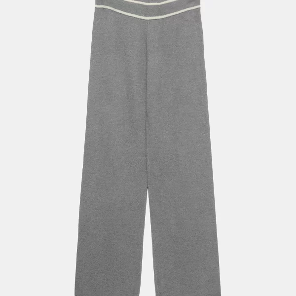 VERO MODA VMGOLD NW CONTRAST LOOSE PANT 10337637-Medium Grey MelangeW.BIRCH LightGray