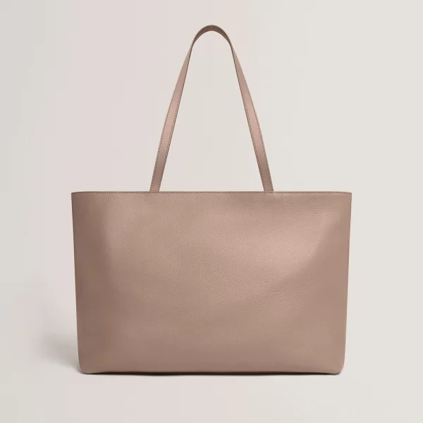 TED BAKER LENYYA Large Leather Tote Bag 281394-TAUPE SandyBrown