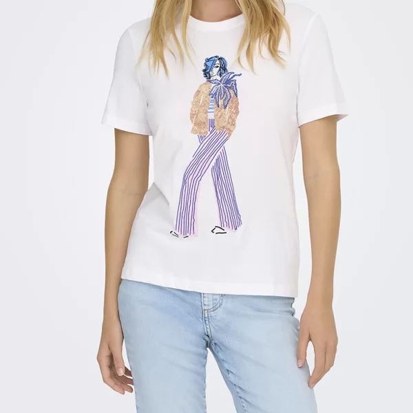 ONLY ONLCELINE REG S/S TOP JRS 15368908-Bright WhiteWalk White