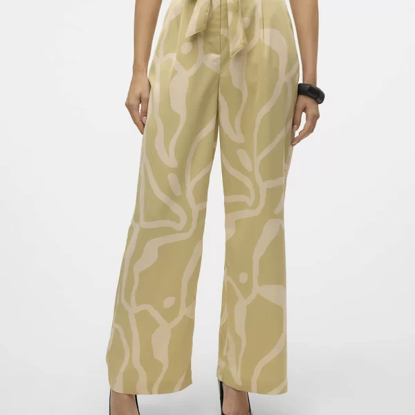 AWARE BY VERO MODA VMPAIGE HW WIDE BELT PANT VMA 10326005-Green HazeSINE Lime