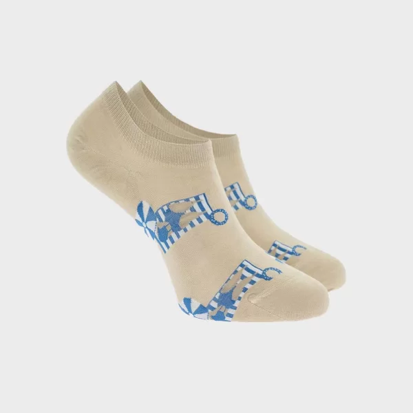 WALK ΓΥΝΑΙΚΕΙΕΣ SNEAKER ΚΑΛΤΣΕΣ BAMBOO ΜΕ ΣΧΕΔΙΟ W335-11-19/ΜΠΕΖ ΑΝΟΙΚΤΟ Biege