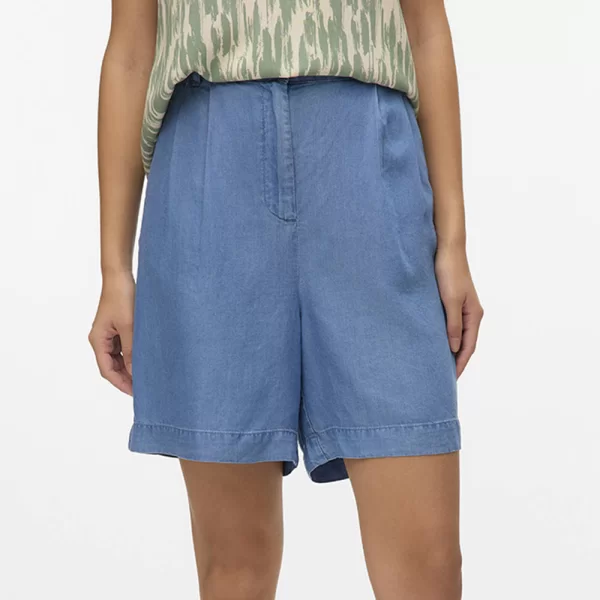 VERO MODA VMFLEUR HW BERMUDA TENCEL SHORTS GA 10326063-Medium Blue Denim DenimBlue