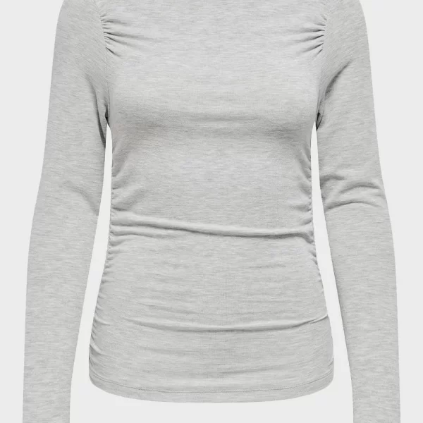 ONLY ONLGLAMOUR L/S WATERFALL TOP BOX CC JRS 15352862-Light Grey Melange LightGray