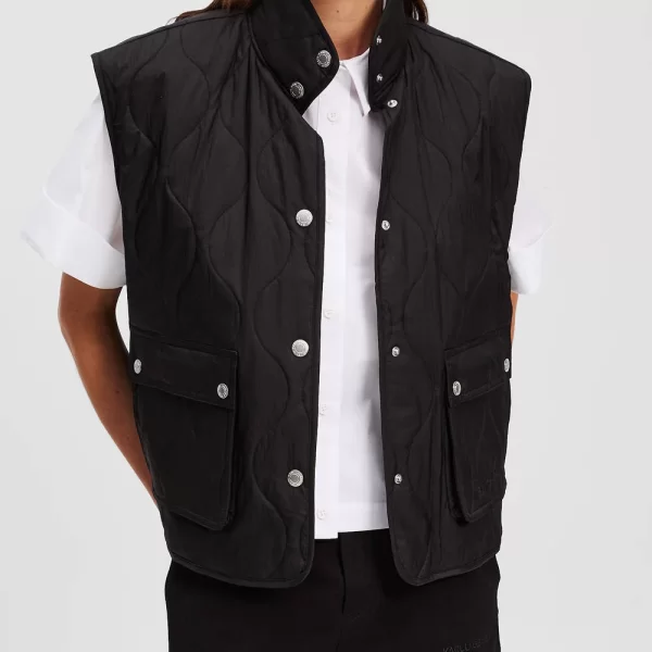 KARL LAGERFELD JEANS KLJ QUILTED VEST A3W15039-999 Black
