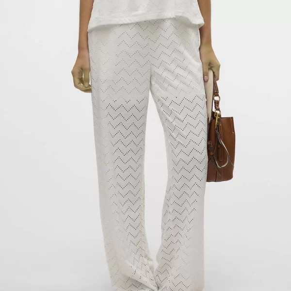 VERO MODA VMTHAS NW WIDE PANT JRS GA VO 10328131-Snow White White