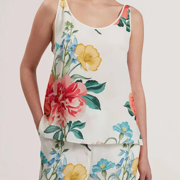 Ted Baker TED BAKER PURRLA Scoop Neck Printed Cami 280659-WHITE White