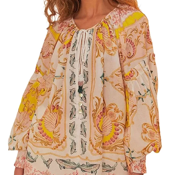 FARM RIO MARITIME MAGIC OFF-WHITE BLOUSE 337802-25071 Multi