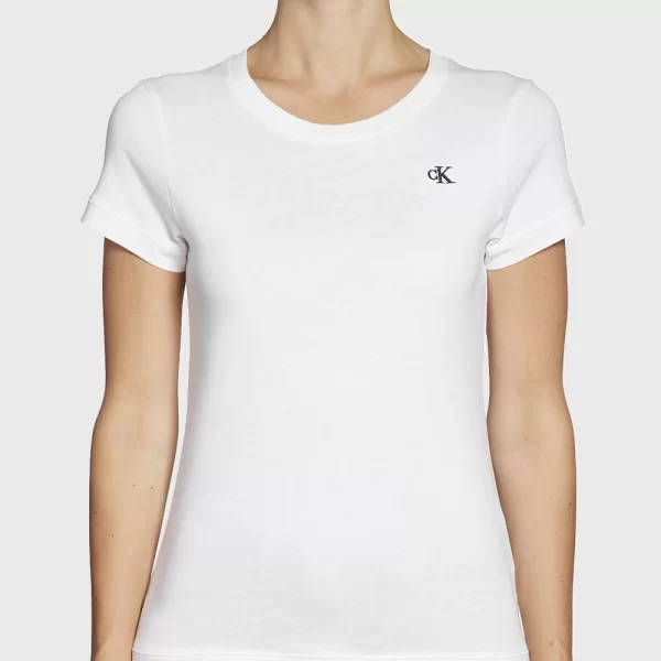 CALVIN KLEIN JEANS CK EMBROIDERY SLIM TEE J20J212883-YAF White