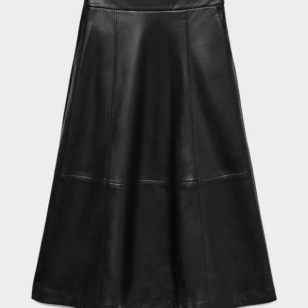 VERO MODA VMOLIVE HW COATED ANKLE SKIRT PRM 10335436-BLACK Black