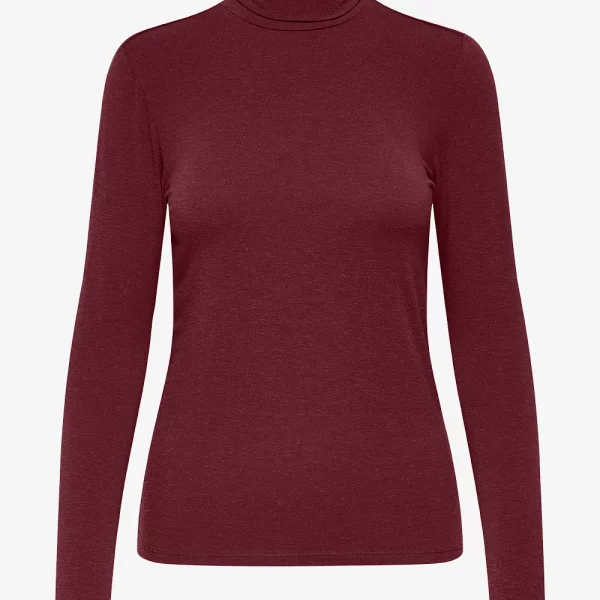ONLY ONLSIA L/S ROLL NECK TOP BOX JRS 15333333-CabernetMelange Bordeux