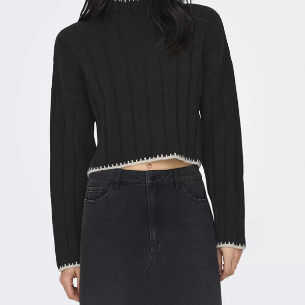 ONLY ONLCHICK STITCH LS HIGHNECK KNT NOOS 15329963-BlackPumice Stone Black