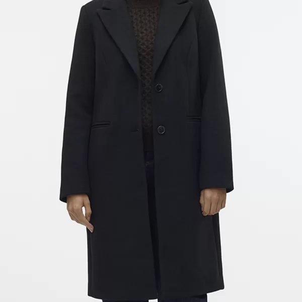 Vero Moda VERO MODA VMBLAZA LONG COAT GA BOO 10267495-BLACK Black