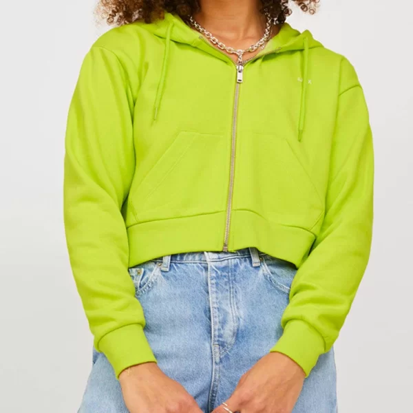 JJXX by JACK & JONES JJXX JXABBIE REG LS EVERY ZIP HOOD SWT NOOS 12219609-Lime Punch Lime