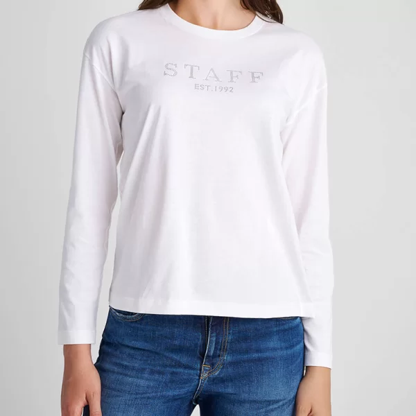 STAFF Liza T-Shirt Longsleeve 100%Cot 63-304.052-Ν0010 White
