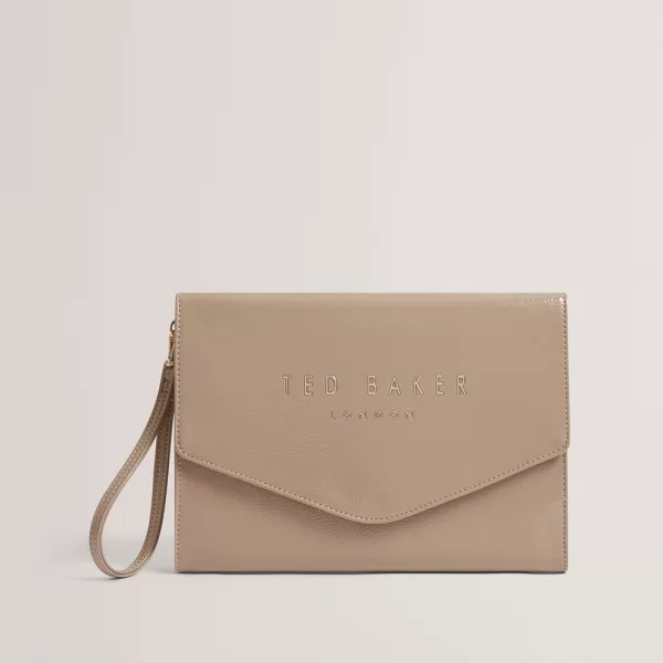 TED BAKER CRINKIE Crinkle Icon Pouch 283874-STONE Biege