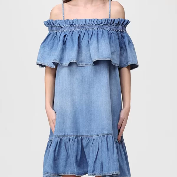 PIN CENACOLO ABITO LIGHT DENIM FLU 106564A37K-PJO DenimLightBlue