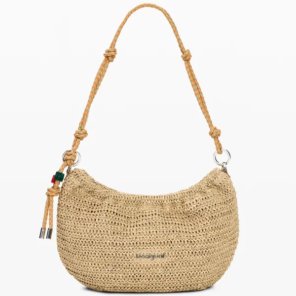 DESIGUAL BAG_HALF LOGO RAFFIA WA ΤΣΑΝΤΑ ΓΥΝΑΙΚΕΙΟ 26SAXO01-1014 Biege