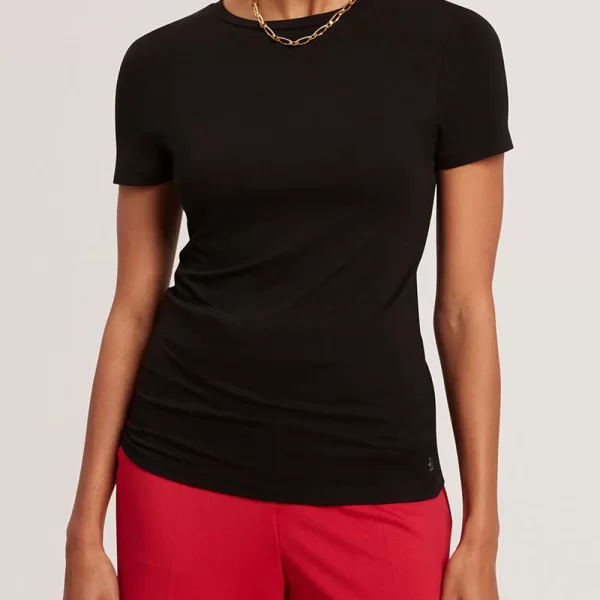 TED BAKER LARNAA Short Sleeve Fitted Tee 283866-BLACK Black