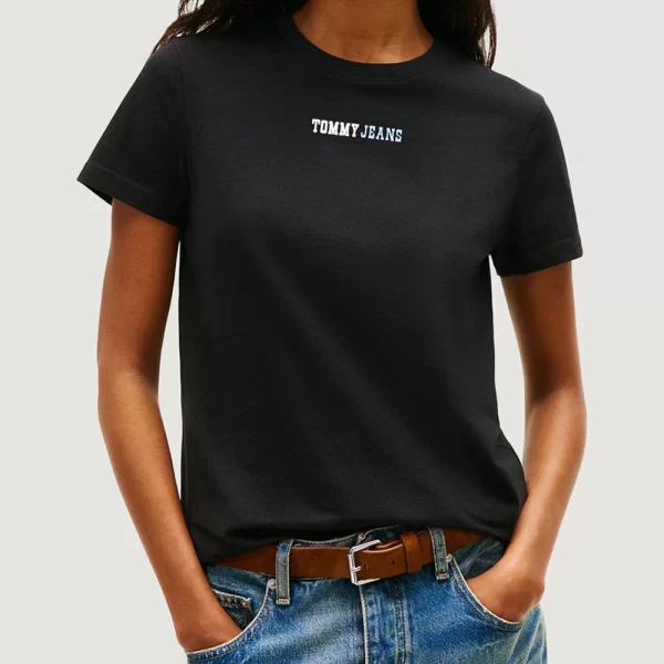 TOMMY JEANS TJW REG ESSENTIAL LOGO 2 TEE EXT DW0DW22277-BDS Black