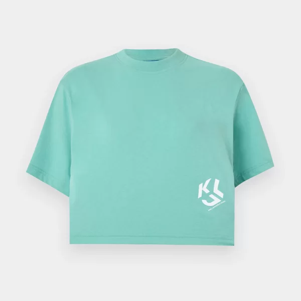 KARL LAGERFELD JEANS KLJ REG CROPPED MONOGRAM TEE A2W17076-1IE Green