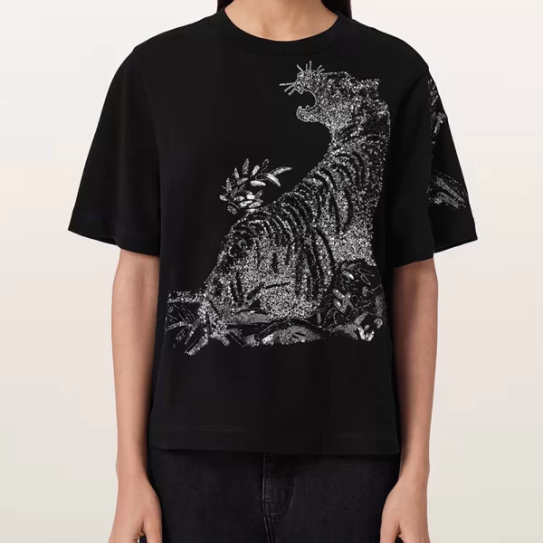 ALL SAINTS POUNCE LISA TEE W076JE-BLACK Black