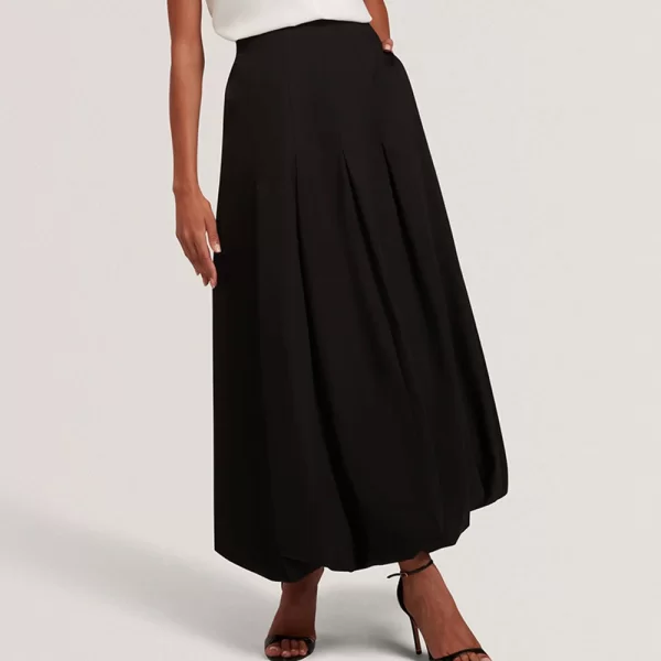 Ted Baker TED BAKER CINNABA Seam Detail Bubble Midi Skirt 282226-BLACK Black