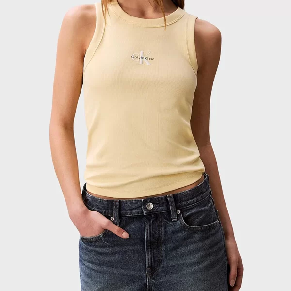 CALVIN KLEIN JEANS SL MONOGRAM RIB TANK LV047E200G-4MY LightYellow