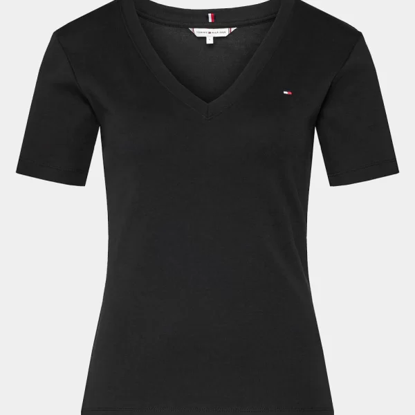 TOMMY HILFIGER NEW SLIM CODY V-NECK SS WW0WW40584-BDS Black
