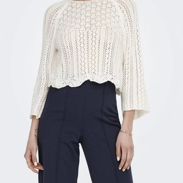 ONLY ONLNOLA LIFE 3/4 PULLOVER KNT NOOS 15233173-Cloud Dancer White