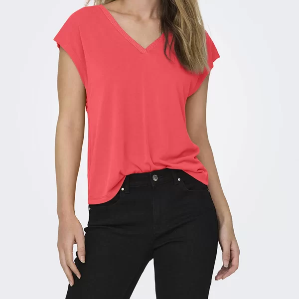 ONLY ONLFREE LIFE S/S MODAL STITCH TOP JRS 15285624-Dubarry Pink