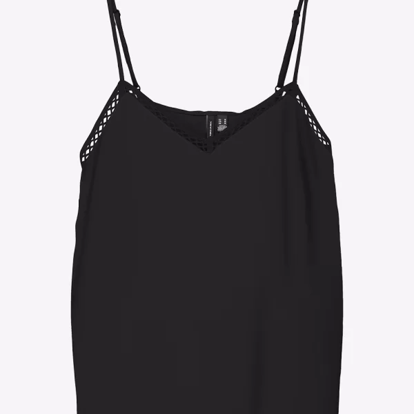 VERO MODA VMMENNY LACE SINGLET WVN BOO 10323627-BLACK Black